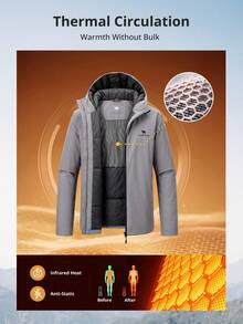 CAMEL CROWN 女款防水保暖抓絨內裡連帽單板滑雪/滑雪外套冬季外套 - 岩石灰 - 查看 4
