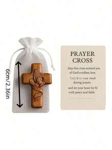 1pc/Set Prayer Cross Gift,Resin Cross Handheld Pocket Cross With Mesh Bag - Finger Relaxation Religious Gift,Inspirational Small Wooden Cross Gift,Christian Prayer Church Gift,Prayer Cross Pocket Card 3D Gift,Gift Bag For Loved OnesInspirational Gift - Multicolor - View 12