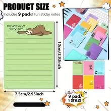 9 Pad Funny Sticky Notes, 4 X 3 Inch Sarcastic Self-Adhesive Memo Pads, Vibrant Lined Memo Pads, Novelty Office Sticky Notes, Suitable For Colleague Gifts, Employee Appreciation, School And Daily Reminders - A - View 2