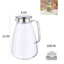 A/B Style Glass Water Jug, 1650ml Or 2200ml Beverage Pitcher With Handle For Kitchen, Dining Room And Home Use - Clear - View 11