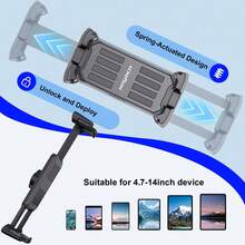 xnyocn Universal Car Mount, Suitable For Cars, Home Tablets And Smartphones - Multi-Functional Car And Desktop Stand, Adjustable Angle And Height, Convenient For Watching Programs And Navigation - Black - View 5