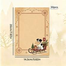 Christmas Theme Stationery, 30 Sheets/Pack, Suitable For Letter Writing Or Note Taking, High-Quality Paper Easy To Use, Festive Artistic Border Design - Rectangle - View 16