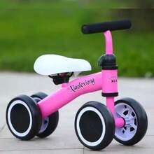 Bicicleta de Equilibrio para Niños 1 a 2 Años, Sin Pedales 4 Ruedas, Asiento Ajustable, Balance Bike para Bebé 12-24 Meses, Ruedas EVA Antideslizantes, Ligera y Estable - Rosa - Ver 8