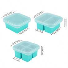 With Lid Silicone Freezing Mold Food Storage Box, Extra Large Silicone Ice Cube Tray, Food Preservation Box - Cadet Blue - View 11