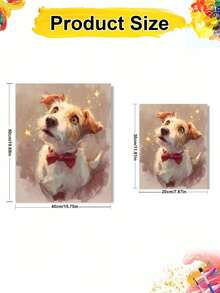 DIY Adorable Dog With Red Bow Tie (Frameless 8x12 / 16x20 Inches) Paint By Numbers Kit(Acrylic) Arts & Crafts For Adult Beginners, Home Wall Decor, And Creative Holiday Gifts For Pet Lovers - Sets - View 3