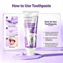 Pasta Gigi YUITIKUE Instant Brightening Toothpaint, Menyegarkan Bau Mulut, Menghilangkan Noda Kopi, Teh, dan Rokok, Formula Lembut Membersihkan Gigi Secara Mendalam, Kesegaran Mint Tahan Lama, Perawatan Mulut di Rumah 100g - Anggur - View 6
