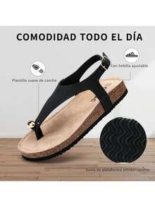 GETAC Women Flat Sandals - Black - View 2