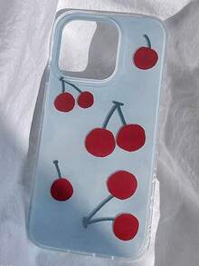 1PC Ins Cherry MD Full Coverage Shockproof TPU Phone Case Compatible With Apple 11 Pro Max/12 Pro Max/13 Pro Max/14 Pro Max/15 Pro Max/16 Pro Max/17 Pro Max - Multicolor - View 2