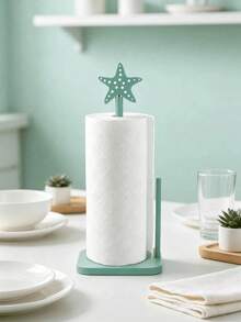 1pc Starfish Shaped Paper Towel Holder, Cute Kitchen Countertop Paper Towel Rack, Freestanding Roll Paper Storage Rack, Bow Design, Bathroom Accessories And Apartment Home Decor - Multicolor - View 12