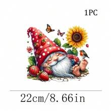 1/2/3pcs Sleeping Dwarf Strawberry Sunflower Heat Transfer Iron-On Patch Butterfly Bird Spring DIY Decorative Stickers For T-Shirt, Hoodie, Pillow, Tote Bag - Multicolor - View 8