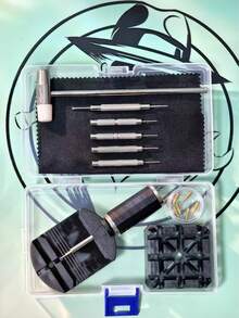 15pcs Professional Watch Band Tool Set - Chain Pin Removal & Repair Kit, Used For Adjusting Watch Size, Ideal Gift For Men, Transparent/Black/Blue Optional, Bedroom Dormitory Back To School Season Home Decor Digital Alarm Clock - 15-piece Professional Set - View 8