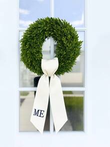 Personalized Letter Wreaths And Sashes, Custom Front Door Wreaths And Sashes, Custom Initial Letter Door Decorations, Embroidered Front Door Bows, Letter Wreath Ribbons, Wreath Scarves, Suitable For Christmas, Parties, Weddings, And Home Decor. - Multicolor - View 6