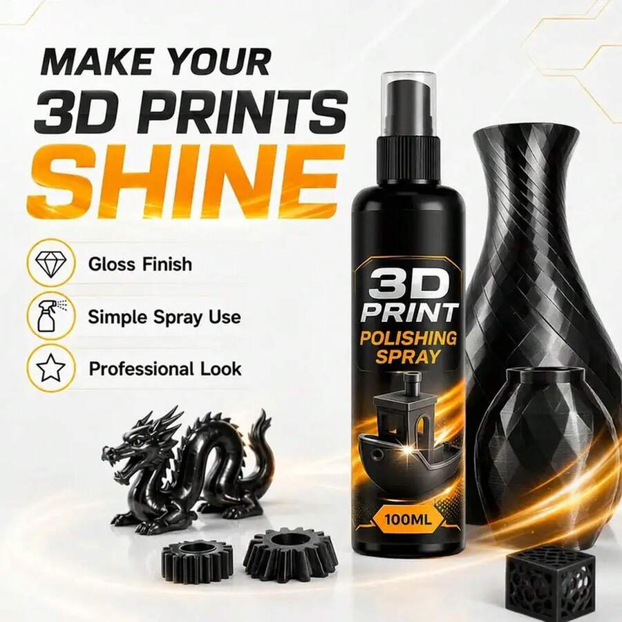 3d Print Glossy Spray 100ml Fine Mist Fast Drying Solution 3d Model Gloss Enhancer Spray For Enthusiasts Hobbyists Beginners - No Plug - View 1