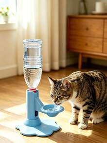 1/2PCS High-Capacity Cat Water Dispenser Stand, Elevated Gravity Water Bowl With Refill Bottle | Adjustable Spill-Proof Cat Water Feeder For Cats And Small Dogs, Detachable Easy-Clean Pet Water Dispenser Stand Large Capacity - 500ml - View 6