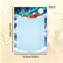 Christmas Theme Stationery, 30 Sheets/Pack, Suitable For Letter Writing Or Note Taking, High-Quality Paper Easy To Use, Festive Artistic Border Design - Rectangle - View 17