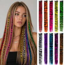 1 buah Ekstensi Rambut Motif Leopard Warna Campuran, Gaya Jalanan Y2K, Ekstensi Rambut Tanpa Sambungan Satu Bagian, Sutra Warna-warni Motif Leopard, Ekstensi Rambut Jambang Warna-warni dan Rambut Bulu, Ekstensi Rambut Gantung Telinga Warna-warni, Ekstensi Rambut Satu Bagian Motif Leopard dengan Sorotan Warna-warni, Ekstensi Rambut Alami Tak Terlihat dan Realistis - Motif macan tutul - View 1