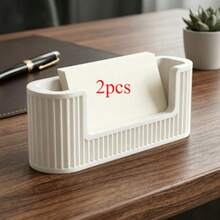 2pcs Business Card Holder & Desktop Organizer With Card Slots And Storage Compartments - Suitable For Office Reception Desk, Desktop Organization, Perfect As Work Gift For Boss, Space-Saving, Ideal For Corporate Use - Standard - View 8
