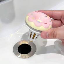 1個通用浴室洗手盆排水塞，按壓式彈出式濾網附集髮器，防堵塞濾網，適用2.69cm - 4.19cm排水口 - B - 查看 3