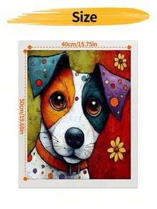 DIY Colorful Abstract Jack Russell Terrier Dog (Frameless 8x12 / 16x20 Inches) Paint By Numbers Kit (Acrylic) Arts & Crafts For Adult Beginners, Relaxing Home Wall Decor, And Perfect Creative Holiday Gifts - Sets - View 8