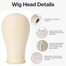 22 Inch Wig Head Mannequin Head For Wigs, Wig Stand With Head For Hair Styling Practice Display Wigs Making Tripod Stand, Halloween - View 7