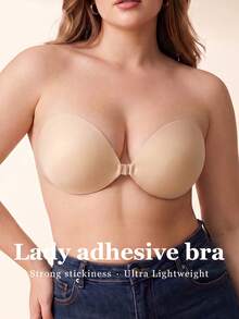 2/4/10pcs Women's Invisible Silicone Push-Up Bra | Instant Lift, Round Cup Adhesive Bra, Suitable For Backless Evening Dresses And Special Occasion Lingerie Accessories - Multicolor - View 1