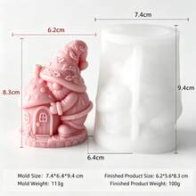 3D Christmas Elf House Silicone Candle Soap Mold, DIY Aromatherapy Candle, Handmade Soap, Resin, Plaster Mold For Christmas Home Decor Crafting - Mushroom House Faceless Gnome Silicone Mold - View 8