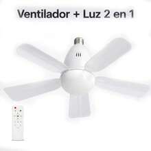 Ceiling Fan With Remote Control, Small LED Bulb Fan, Creative Fan Bulbs For Replacement, Ambient Light For Home, Bedroom, Super Quiet, Strong Wind, E27 Light Head, With Memory Function - White - View 11