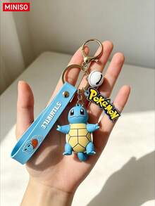 MINISO Pokemon Squirtle Character Keychain With Logo Tag And Bell For Handbag Backpack Tote Bag, Birthday, Christmas Gift - Style 6 - View 3