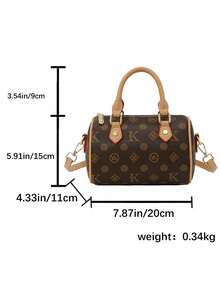 Dedoo Tas Selempang Wanita Model Ember dari Kulit PU dengan Motif Huruf, Tali Bahu Ganda, Tali yang Dapat Diatur, Tas Tangan Retro Modis, Cocok untuk Belanja dan Penggunaan Sehari-hari - Kopi - View 10