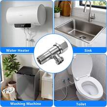 Wall‑Mounted Angle Stop Valve 304 Stainless Steel Water Control Shut Off Valve Universal Hot & Cold Water Switch For Bathroom Kitchen Toilet,AngleValve ,WaterShutOffValve ,BathroomHardware ,StainlessSteelValve ,ToiletWaterValve - one-size - View 4