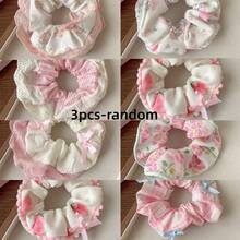 2/6pcs Peach Pink Lace Trim Scrunchies, Pink Sweet Cute Bow Lace Multi-Functional Hair Tie Hair Accessories Set, Peach Pink Lace Trim Scrunchies High Elasticity, Non-Damaging Hair Ties Mori Style Super Fairy Hair Rope Sweet Hair Accessories, Add Atmosphere Decorative Gift First Choice - Multicolor - View 13