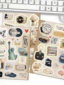 8pcs Russian Text Stickers Notebook, Planner, Phone Case Decorative Decals Gift - A - View 3