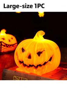 Novelty Smiling Pumpkin Lamp, Holiday Atmosphere Decorative Night Light, Suitable For Festivals, Parties, Rooms, Living Rooms, Birthday Decor Lighting Ornament, Smiling Pumpkin Atmosphere Night Light - Jack-o'-lantern - View 12