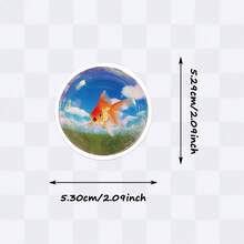SCXXBSW 50pcs Dreamcore Goldfish Stickers, Cute Cartoon Stcikers For DIY Purposes Such As Skateboarding Mobile Phones - A - View 2