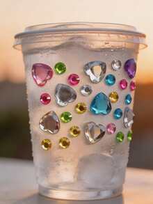 Mini Rhinestone Stickers - Self-Adhesive Multi-Color Mixed Shapes (Heart, Star, Flower) Suitable For DIY Crafts, Nail Art, Face And Body Decoration - Shiny Acrylic Rhinestones For Jewelry Making, Hair Accessories, Craft Supplies, Handmade Decor - View 3