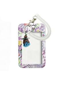 Retractable Anti-Loss Spring Rope Oil Painting Style ID Card Holder, Aesthetic Floral Design, Artistic Style Card Holder, Detachable, Exquisite Fashion Accessory, Badge/Card Display Protection Cover, Student ID Card Holder, Bus/Metro Card Holder, Non-Inductive, Bank Card Holder, Idol Merchandise Small Card Storage Sleeve, Portable ID Card Holder Decorative Keychain, Suitable For Office Workers, Nurses, Doctors, Teachers, Students, Etc., Gift For Family, Teachers, Close Friends, And Colleagues For Halloween, Back To School, Birthday, Valentine's Day. - Multicolor - View 13