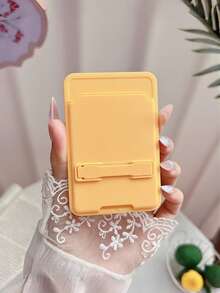 Solid Color Adhesive Phone Card Holder With Built‑In Kickstand, 2 In 1 Self‑Adhesive Back Card Pocket & Foldable Phone Stand, Slim Stick‑On Card Wallet For Credit Card ID Card, Universal Portable Phone Accessory For All Smartphones, Multi Pastel Color Options - Multicolor - View 5