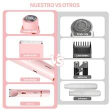 2‑In‑1 Dual‑Head Women Electric Shaver USB Rechargeable Waterproof Wet Dry Bikini Trimmer Full Body Hair Remover - Pink - View 2