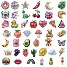 somoving Y2K Sparkly Disco Mirror Ball Stickers, Shiny Glitter Fruit Snack Cute Pet Party Decals For Bullet Journal, Gift Wrap & Scrapbook Embellishment - Multicolor - View 4