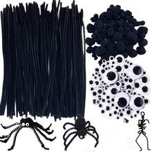 Set Perlengkapan Kerajinan Laba-laba 610pcs - Pembersih Pipa, Pom Pom, Mata Mainan, Cocok untuk Proyek Seni Sekolah DIY, Aksesoris Dekorasi Buatan Tangan Halloween - kerajinan pipa - View 3