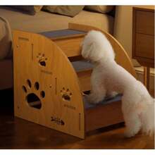 STAIRS FOR DOGS / CAT CLIMBING LADDER 3 STAIRS 35CM - Wood - View 4