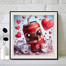 1PC DIY 5D Diamond Painting Kit Cute Soda Can Pattern - Round Full Diamond Art Mosaic Craft, Home Wall Decor, Unframed - No Frame - View 2