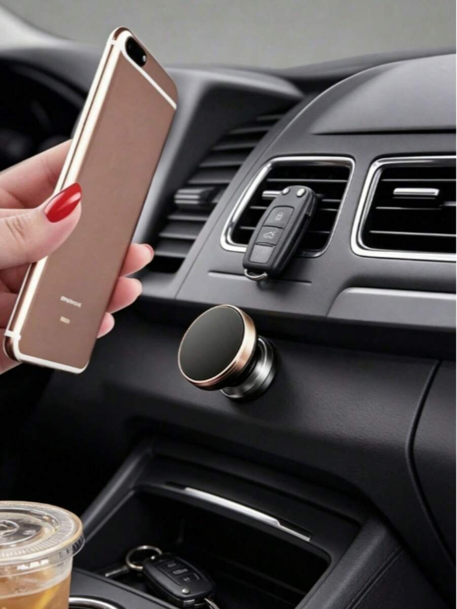 1pc Magnetic Adhesive Phone Holder, Freely Stick Magnetic Phone Mount, Universal Magnetic Car Phone Holder, 360° Rotation, Car Navigation Accessory, Hands-Free Car Accessory, Suitable For Car Navigation, Daily Commute, Road Trip, Winter Travel, Car Phone Holder, Car Accessory, Travel Essential