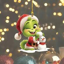 The Grinch 6/3/1pc New Green Monster Pendant, Car Rearview Mirror & Backpack Decoration, Christmas Party Decor & Photo Prop, Suitable For Christmas, Halloween, Birthday, Gift For Family & Adults - Multicolor - View 4
