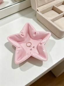 3D Printed Ins Style Five-Pointed Star Jewelry Tray, Wrinkled Leather Texture Storage Dish, Entryway Desktop Key & Accessory Display Tray - Multicolor - View 7