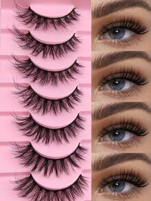 Hinarin 10 Pairs False Eyelashes 13mm Cat Eye Eyelashes 3D Fox Eye Lashes End Eye Elongated Fake Lashes Faux Mink Lashes Natural Look Eyelashes Short Lash Extension Makeup Fake Eyelashes - View 2