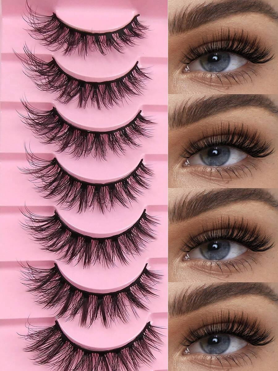 Hinarin 10 Pairs False Eyelashes 13mm Cat Eye Eyelashes 3D Fox Eye Lashes End Eye Elongated Fake Lashes Faux Mink Lashes Natural Look Eyelashes Short Lash Extension Makeup Fake Eyelashes