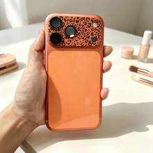 抗指紋全覆蓋相機鏡頭保護膜，適用於 iPhone 17 Pro Max/17 Pro，橘色豹紋圖案，送給她的生日禮物 - 豹紋橘 - 查看 2
