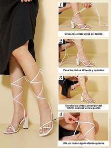 Women Heeled Sandals - White - View 7