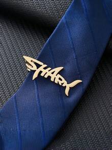 Creative Shark Shaped Tie Clip For Men, Business Formal Tie Buckle, Gold Silver Black Three-Color Metal Texture, Personalized SHARK Hollow Design, Secure Grip And Anti-Slip. Suitable For Workplace Commute, Banquet Wedding, Daily Suit Outfit, Exquisite Niche Accessory, Enhance Men's Outfit Style, Fine Craftsmanship Wear-Resistant And Fade-Resistant, Suitable For Gift And Personal Use, Match Various Ties, Create Unique Gentleman Style, Fashionable Personalized Niche Suit Accessory - Shark - View 10